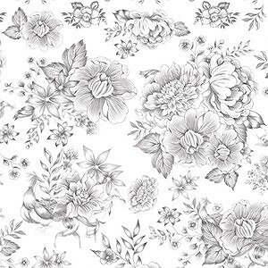 ポーセラーツ 転写紙 柄 SHABBY CHIC FLOWER(シャビーシックフラワー・チャコール) gray