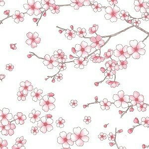 ポーセラーツ 転写紙 花柄 CHERRY BLOSSOMS (チェリーブロッサム/桜) pink