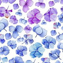 ポーセラーツ 転写紙 花柄 WATER HYDRANGEA (ウォーターハイドランジア）blue