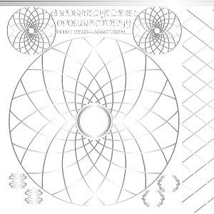 ポーセラーツ 転写紙 幾何学模様 LATTICE PATTERN SET (ラティスパターンセット/プラチナ・レンジ対応） silver