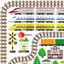 ポーセラーツ 転写紙 新幹線 電車 線路 乗り物 男の子 子供 ポップ カラフル KIDS TRAIN (キッズ トレイン)