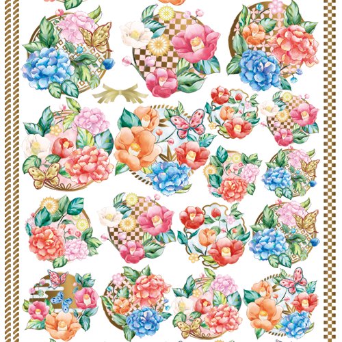 ポーセラーツ 転写紙 花柄 和柄 伝統模様 花柄 お正月 ひな祭り CHINOISERIE CREST(シノワズリ クレスト)