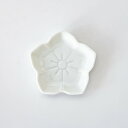 線刻豆皿(桔梗)/ポーセラーツ 白磁 白い食器 小皿 豆皿 タレ皿 取り皿 まとめ買い 業務用