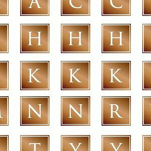 ポーセラーツ 転写紙 文字 ALPHABET MARK SQUARE (アルファベットマーク スクエア・ブライトゴールド) gold