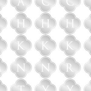 ポーセラーツ 転写紙 文字 ALPHABET MARK CLOVER (アルファベットマーク クローバー・プラチナ) silver