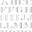 ポーセラーツ 転写紙 文字 BORDER ALPHABET (L) (ボーダーアルファベット・プラチナ) silver