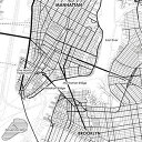 ポーセラーツ 転写紙 柄 地図 MAP/NY(マップ/ニューヨーク) black