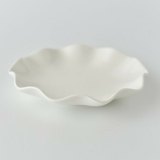 ポーセラーツ 白磁 食器 フリルフレアプレート 北欧風