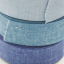 ハンドメイド 手芸 材料 リボンテープ 切り売り まとめ買い 業務用 両面デニム柄プリントリボン 幅40mm