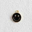 ハンドメイド 手芸 材料 まとめ買い 業務用 チャーム パーツ SMILE ブラック