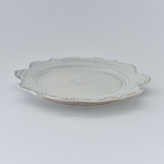 食器 皿 プレート テーブルウェア おしゃれ グレイッシュドットフリルプレート(M) 新生活