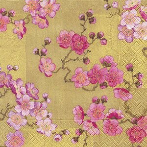 ペーパーナプキン デコパージュ PLUM BLOSSOMS GOLD L 花柄 10枚セット