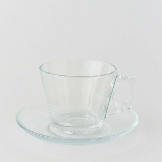 ポーセラーツ 白磁 食器 ガラス カップ ソーサー セット 北欧風 パシャバチェカップ&ソーサー(ガラス)(M)