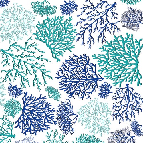 楽天VICTORIA Designポーセラーツ 転写紙 サンゴ 珊瑚 海 夏 さわやか SEA CORAL（シーコーラル・エメラルド&ブルー） blue green
