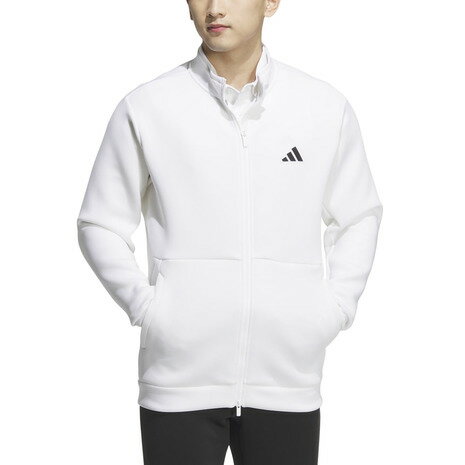 アディダス（adidas）（メンズ）ゴルフウェア アウター 防風 UVカット ダンボールニット バックロゴフルジップジャケット JSR69-IX8363 WH