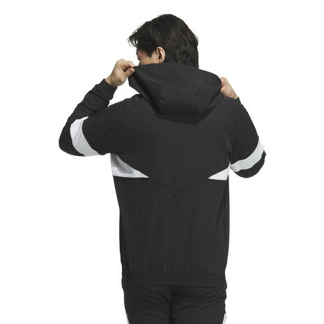 アディダス（adidas）（メンズ）ゴルフウェア アウター 吸汗速乾 ツイストウィーブ アーカイブデザイン ハーフジップ長袖フーディー JSC10