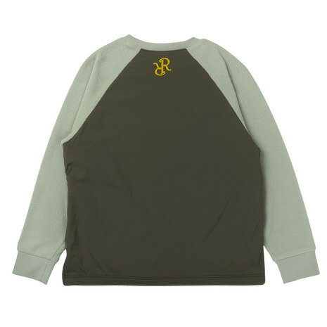 レザレクション（Resurrection）（メンズ）ゴルフウェア アウター 軽量 保温 ウィンドブロックボア クルーネック 長袖シャツ BD34OU29-M KHK