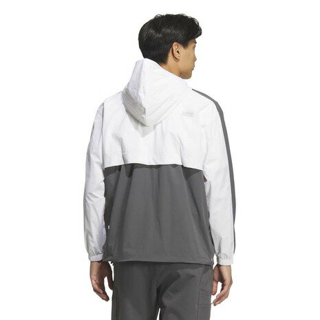 【最大1万Pバック エントリー＆抽選 11/18限定】アディダス（adidas）（メンズ）ゴルフウェア アウター BTC クオータージップ フード プルオーバー 長袖 JUW87-JM9597 W