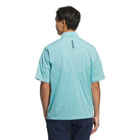 【最大1万Pバック エントリー＆抽選 11/18限定】アディダス（adidas）（メンズ）ゴルフウェア アウター 撥水 防風 コードカオス ハーフジップ 半袖ウィンド UV105
