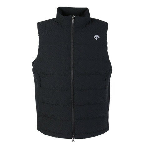 デサントゴルフ（DESCENTEGOLF）（メンズ）ゴルフウェア アウター 撥水 ジャカードダウンベスト DG4FVE00M BK00