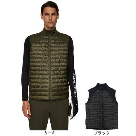 J.LINDEBERG（メンズ）ゴルフウェア Hayden Quilt ハイブリッドパデッドベスト 071-44076-25AW