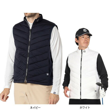 【12/1限定 最大5万Pバック要エントリー＆抽選】フットジョイ（FOOT JOY）（メンズ）ゴルフウェア アウター 防風 保温 ニット ラミネーション フルジップ 中綿ベスト 32219/32220 その1
