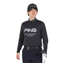 【7/18限定 最大1万Pバック要エントリー&抽選】ピン(PING)(メンズ)ゴルフウェア メッシュボーダー ジャガード 長袖ハイネックシャツ 621-5166101-010