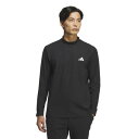 アディダス(adidas)(メンズ)ゴルフウェア バックグラフィック モックネック長袖ポロシャツ JVV08-JM0236 BLK