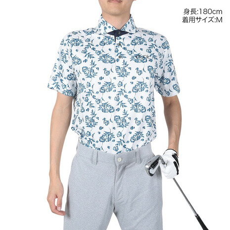 クランク（CLUNK）（メンズ） ゴルフウェア ストライプフラワーポロシャツ CL5MTG12
