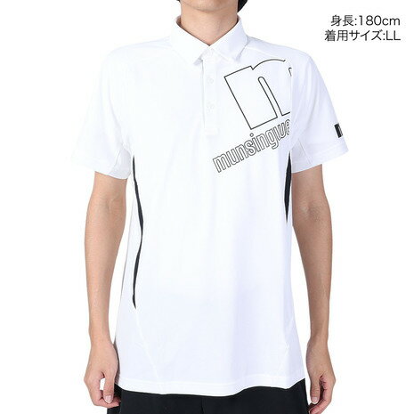【11/11 1:59まで さらに最大P10倍】マンシング（MUNSING）（メンズ）ゴルフウェア MOTION 3D RENU 鹿の子テーラーカラーシャツ MEMVJA04 WH00