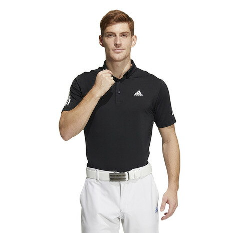 アディダス（adidas） ゴルフウェア スリーストライプス 半袖ストレッチボタンダウンシャツ US562-HA3130BK （メンズ）