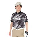 ニューエラ(NEW ERA)(メンズ、レディース)ゴルフウェア 吸汗速乾 半袖 鹿の子 ポロシャツ Palm Leaf Camo ブラック 14391488