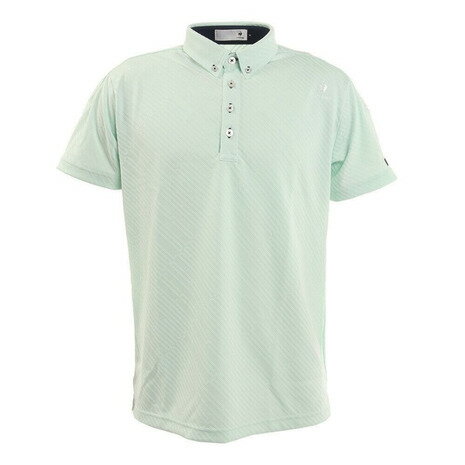 ルコックスポルティフ ポロシャツ メンズ ルコックゴルフ（メンズ）ゴルフウェア 吸汗速乾 UV 撥水 立体パターン ロゴジャガード半袖シャツ QGMTJA08 GR00