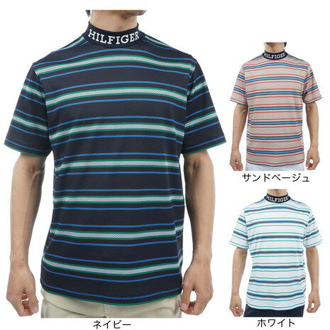 【最大1万Pバック エントリー＆抽選 10/18限定】トミーヒルフィガー（TOMMY HILFIGER）（メンズ）ゴルフウェア マルチボーダー半袖モックネック THMA406