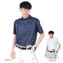【7/18限定 最大1万Pバック要エントリー&抽選】フィドラ(FIDRA)(メンズ)ゴルフウェア 接触冷感 消臭 半袖 リーフプリント モックネックシャツ FD5TTG16