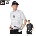 ニューエラ(NEW ERA)(メンズ、レディース)ゴルフウェア 吸汗速乾 抗菌 半袖 ミッドネック 鹿の子 Tシャツ Digital Camo 14391500 14391501