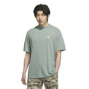 アディダス(adidas)(メンズ)ゴルフウェア 吸汗速乾 HEAT .RDY バックグラフィックモックネック半袖シャツ KTI83-JG3914DGRN