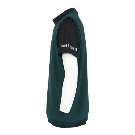 アディダス（adidas）（メンズ）ゴルフウェア 吸汗速乾 2IN1 半袖モックネックシャツ ウィンドベスト付き OFG53-KL5263BK/GR