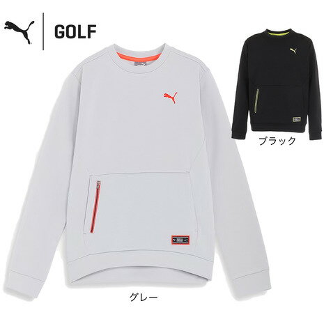 プーマ（PUMA）（メンズ）ゴルフウェア ストレッチ スローガン ロゴ クルー スウェット 624909