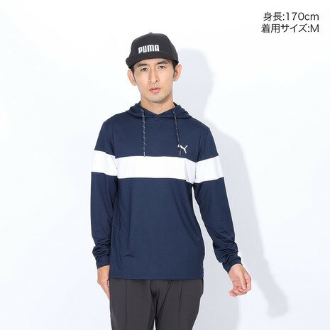 プーマ（PUMA）（メンズ）ゴルフウェア 吸水速乾 長袖 パーカー カラーブロックフーディ トレーナー 620760
