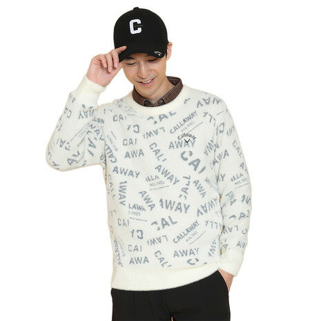 キャロウェイ（CALLAWAY）（メンズ）ゴルフウェア ロゴコラージュへアリーニット C24218105-1031