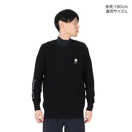 ブラッククローバー（Black Clover）（メンズ）ゴルフウェア クルーネックニット 長袖セーター BA5QTJ03 BLK