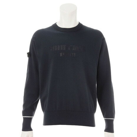 ブリーフィング（BRIEFING）（メンズ）ゴルフウェア ビッグ ロゴ クルーネック ニット 長袖セーター BR..