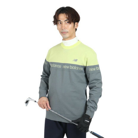ニューバランス（new balance）（メンズ）ゴルフウェア 軽量 スウェット クルーネック 長袖ニット プルオーバー 012-4270001-023