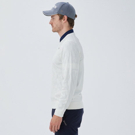 【11/4 20時スタート さらに最大P10倍】スリクソン（SRIXON）（メンズ）ゴルフウェア ウェーブフォームパターンVネックセーター RG4FST02M WH00