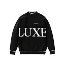 リュクスエイケイエムプラス(LUXEAKMPLU)(メンズ)ゴルフウェア ビッグロゴモックネックニット LAK-24052black