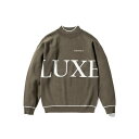 リュクスエイケイエムプラス(LUXEAKMPLU)(メンズ)ゴルフウェア ビッグロゴモックネックニット LAK-24052khaki