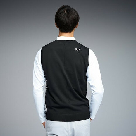 【最大1万Pバック エントリー＆抽選 11/18限定】プーマ（PUMA）（メンズ）ゴルフウェア シャドウキャット ニット ベスト 635736