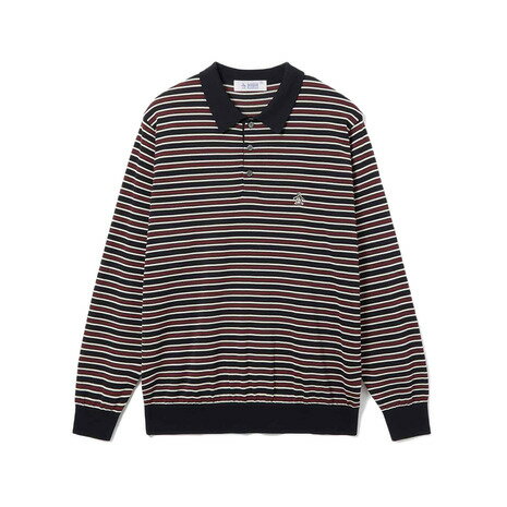 マンシング（MUNSING）（メンズ）ゴルフウェア Saddle Shoulder ボーダーポロセーター MU5FST05M BKRD