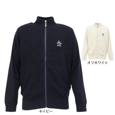 マンシング（MUNSING）（メンズ）ゴルフウェア 防風 長袖 フルジップセーター MG5FST81M